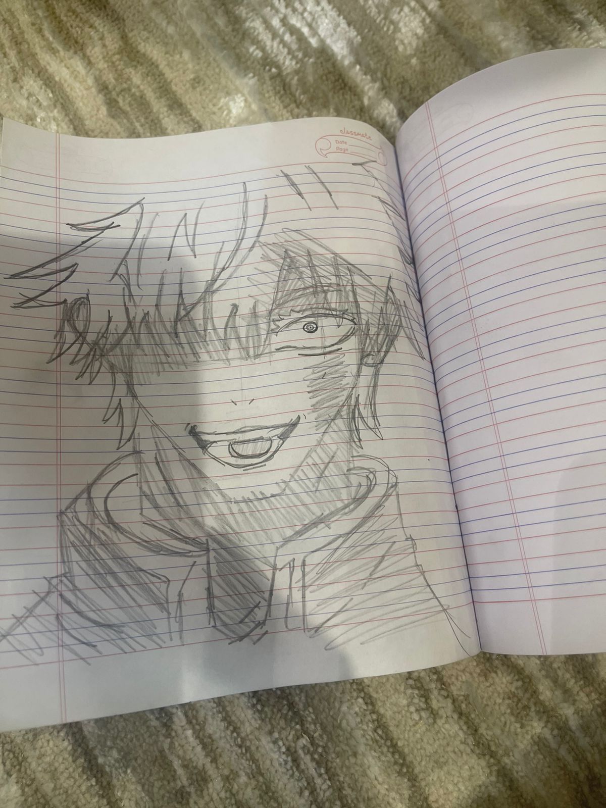 بورتريه أنمي يظهر نظرة تحدي وإصرار