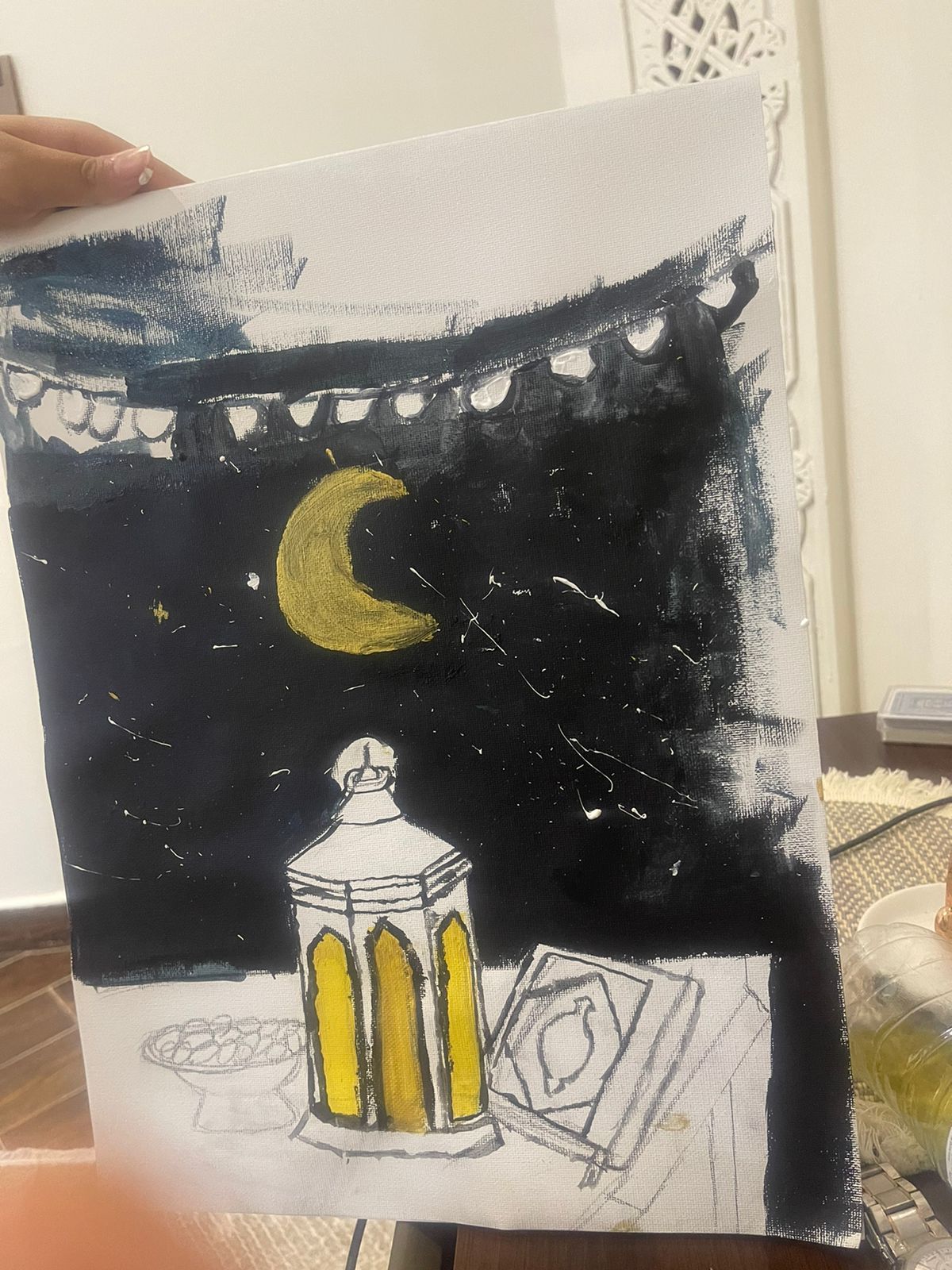 لوحة فنية تعبر عن الأجواء الرمضانية